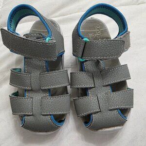 See Kai Run Kids Sandals in Gray with Blue Trim
